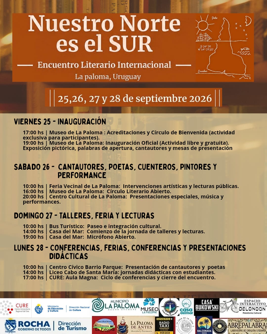 Programa completo del Encuentro Literario Internacional Nuestro Norte es el Sur